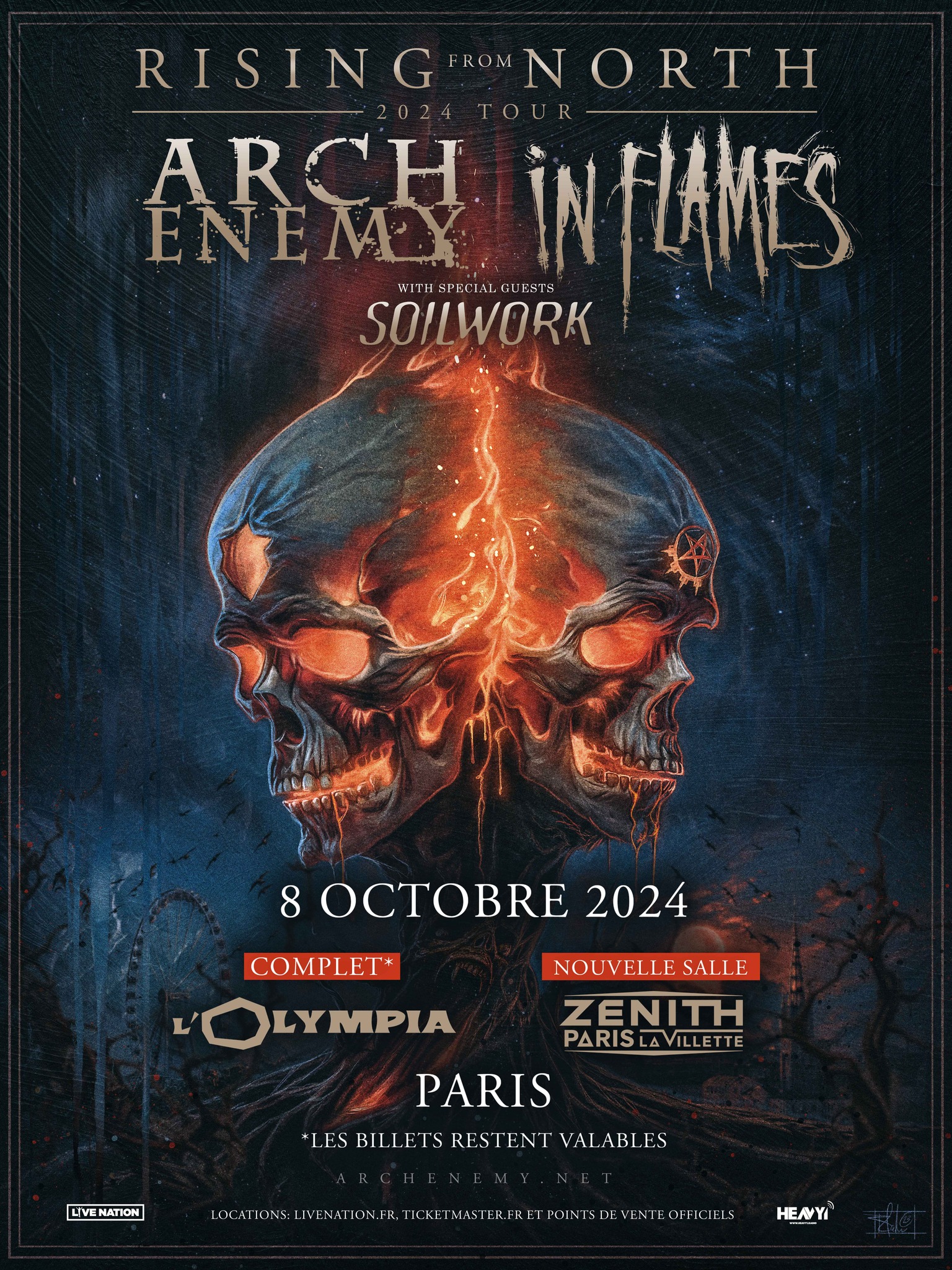 Arch Enemy & In Flames en concert Zenith de Paris 2024