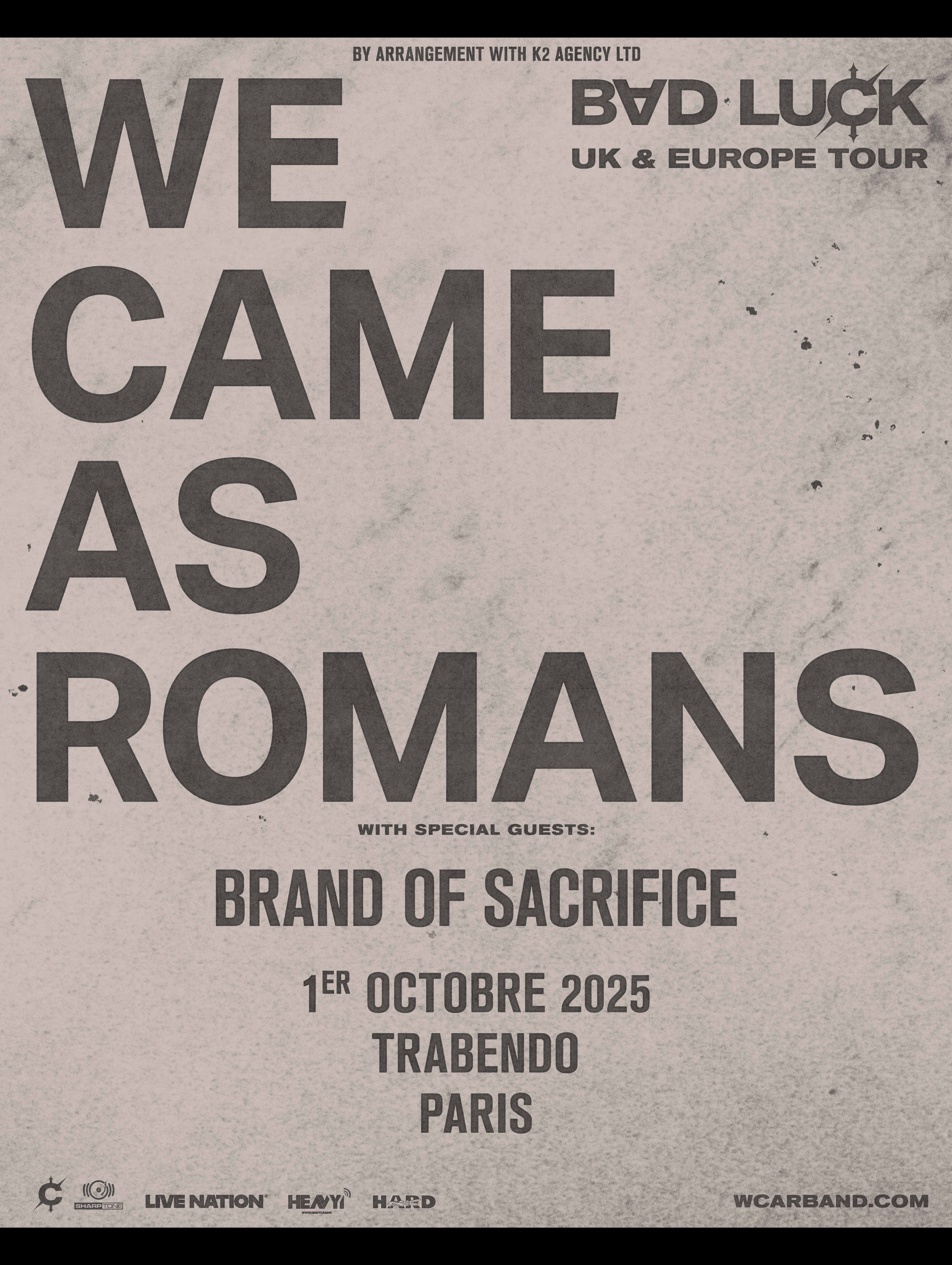 WE CAME AS ROMANS en Concert